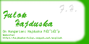 fulop hajduska business card